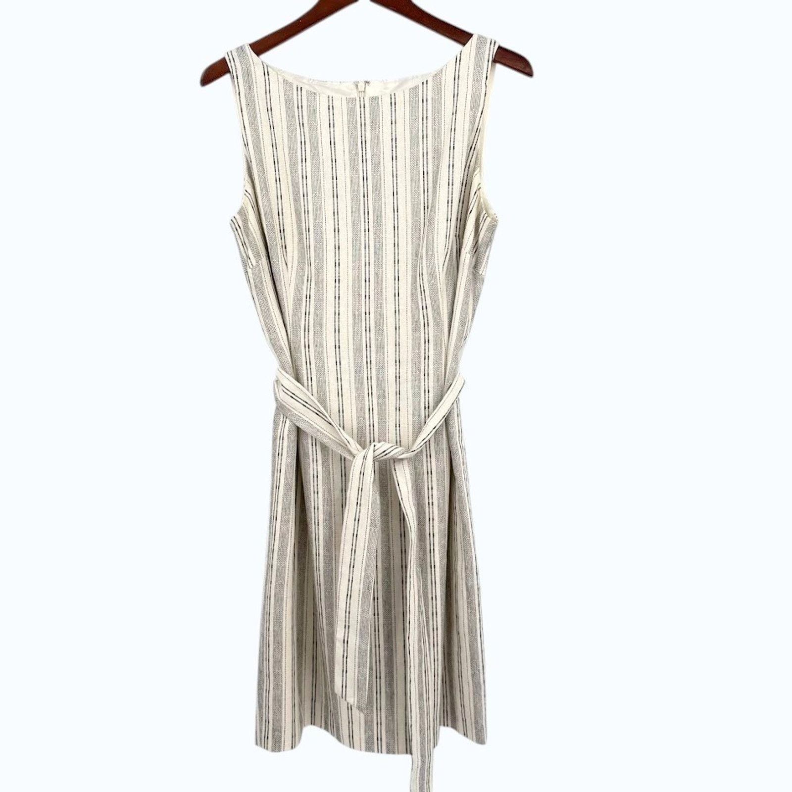 Kasper Kasper Striped Sleeveless Dress Womens SZ 12 Belted Size M / US 6-8 / IT 42-44 - 1 Thumbnail