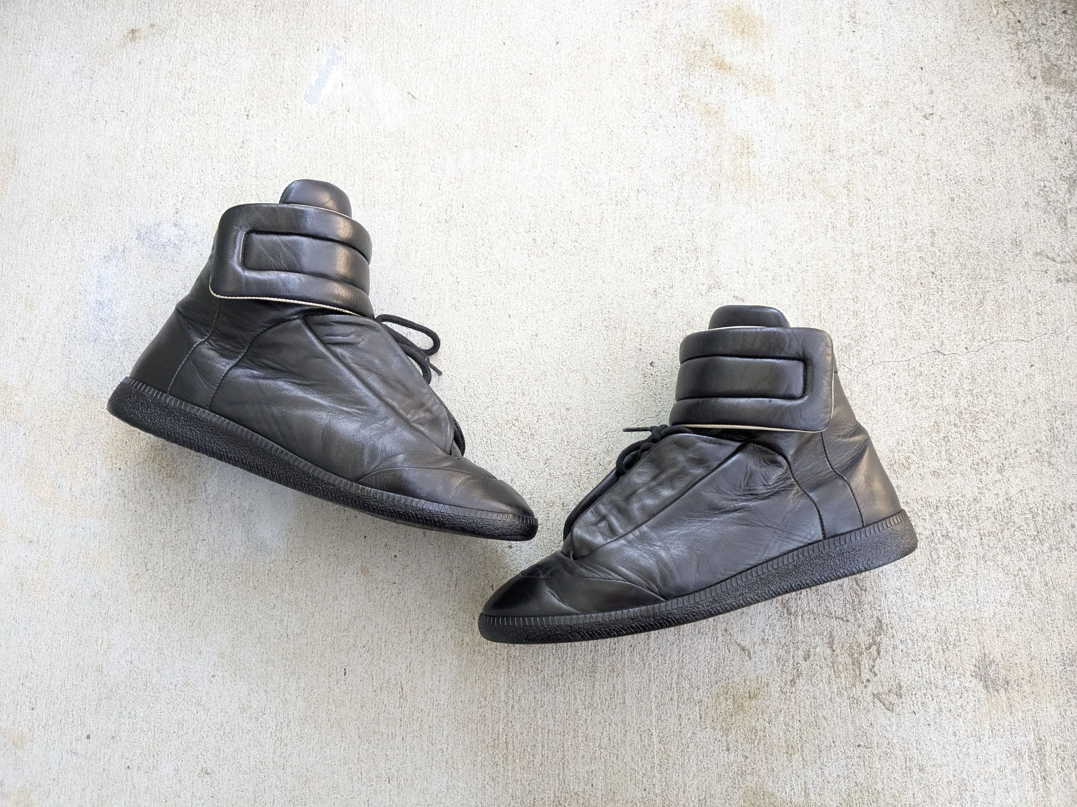 Maison Margiela Future Black 7 40 High Tops Leather Italy Shoes, Men's