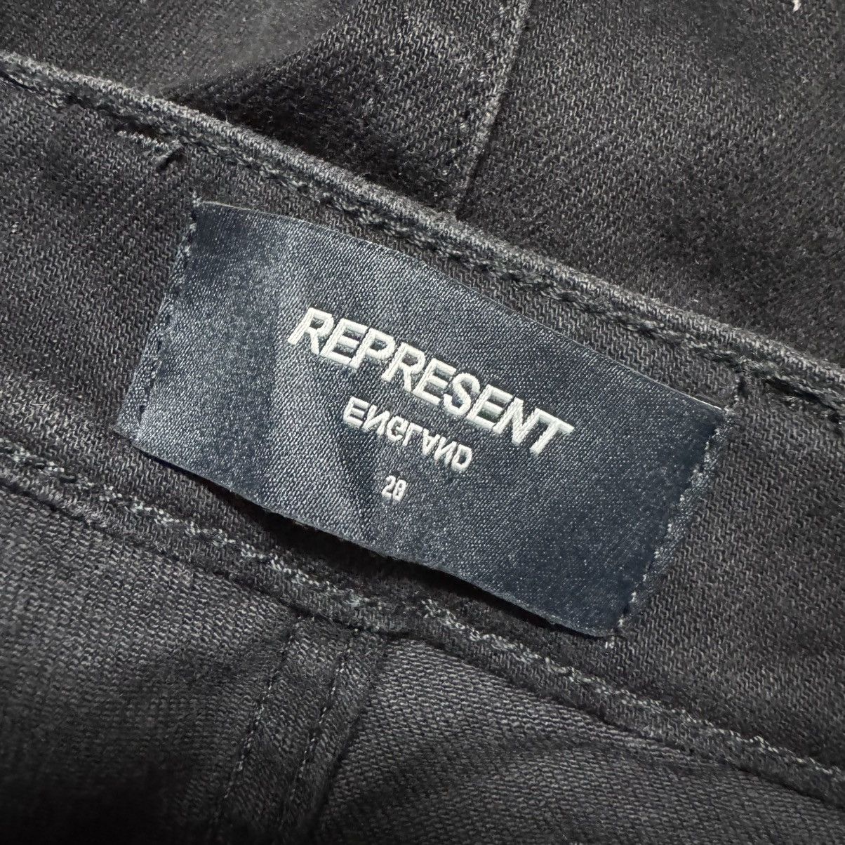 Represent Clo. Represent Jet Black Repairer Denim Jeans Size US 28 / EU 44 - 23 Thumbnail