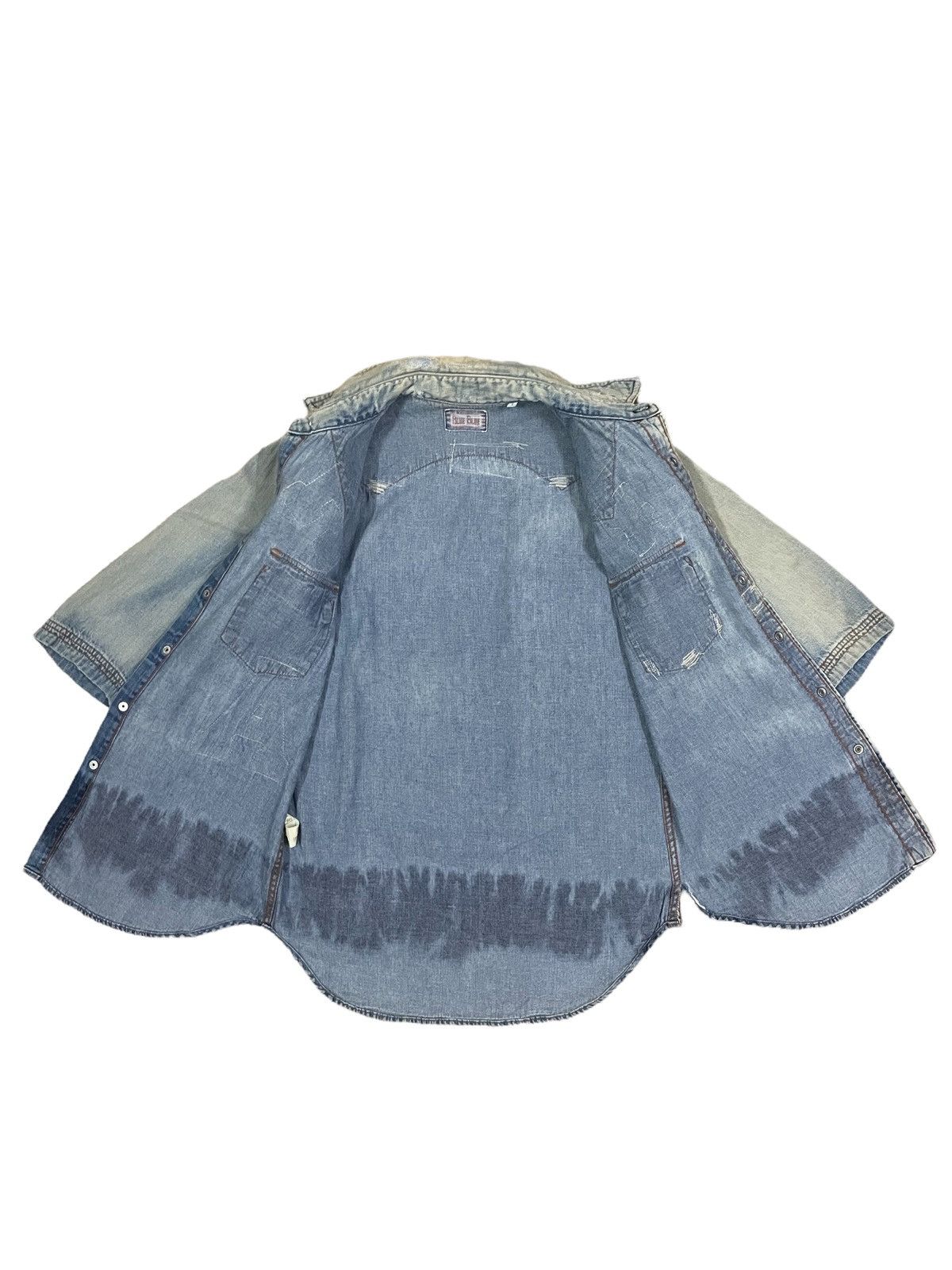 Blue Blue Japan BlueBlue Japan Crazy Indigo Wash Letterman Patch Denim Shirt Size US S / EU 44-46 / 1 - 9 Thumbnail