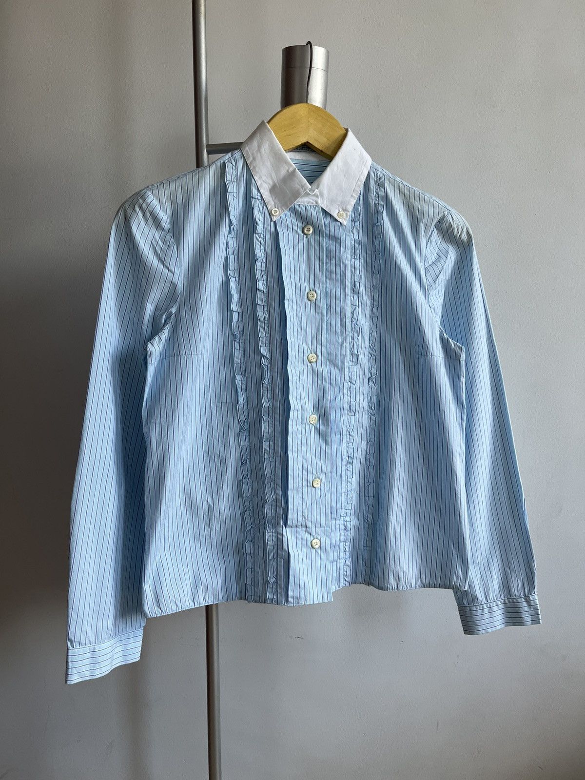 Prada Prada Ruffle Button Up Shirts Size XS / US 0-2 / IT 36-38 - 2 Thumbnail