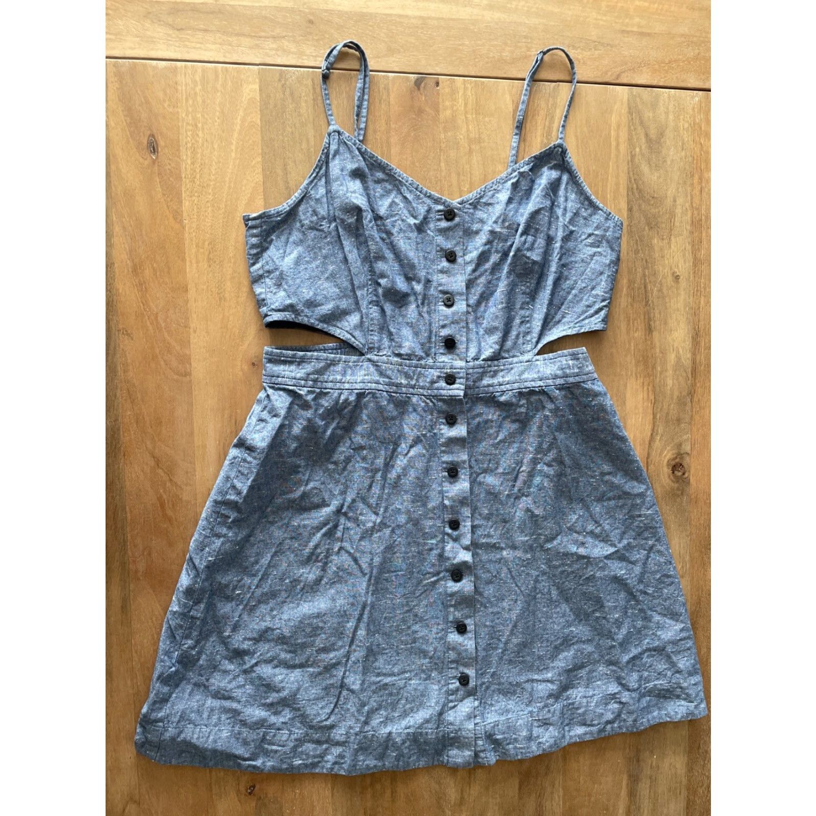Madewell Madewell Chambray Button Down Shirt Dress Dress 12 Blue Cut Out Spaghetti Shift Women Adult Shirt Size XL / US 12-14 / IT 48-50 - 2 Thumbnail
