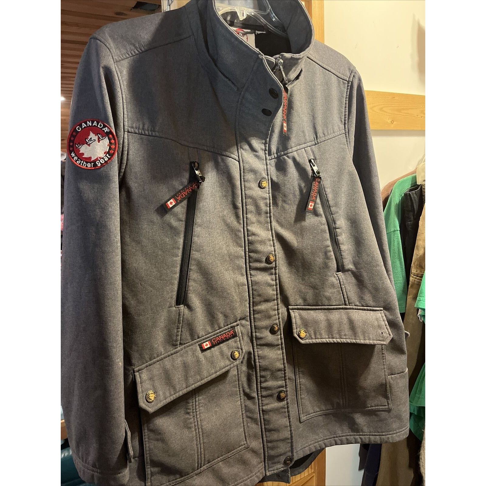 Other Canada Weather Gear Men’s L Gray LS Zip Windbreaker Jacket Size US L / EU 52-54 / 3 - 10 Thumbnail
