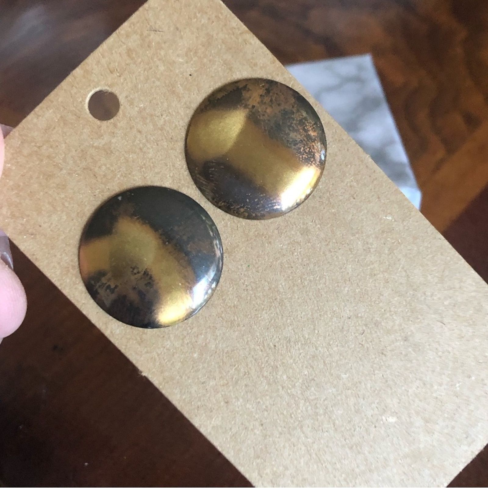 Vintage Vintage metal button pierced earrings Size ONE SIZE - 6 Thumbnail