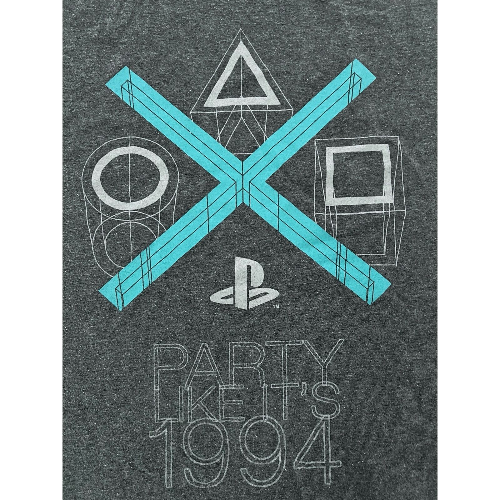 Sony Sony PlayStation Party Like It’s 1994 Men's T-Shirt Gray 2XL Size US XXL / EU 58 / 5 - 4 Thumbnail