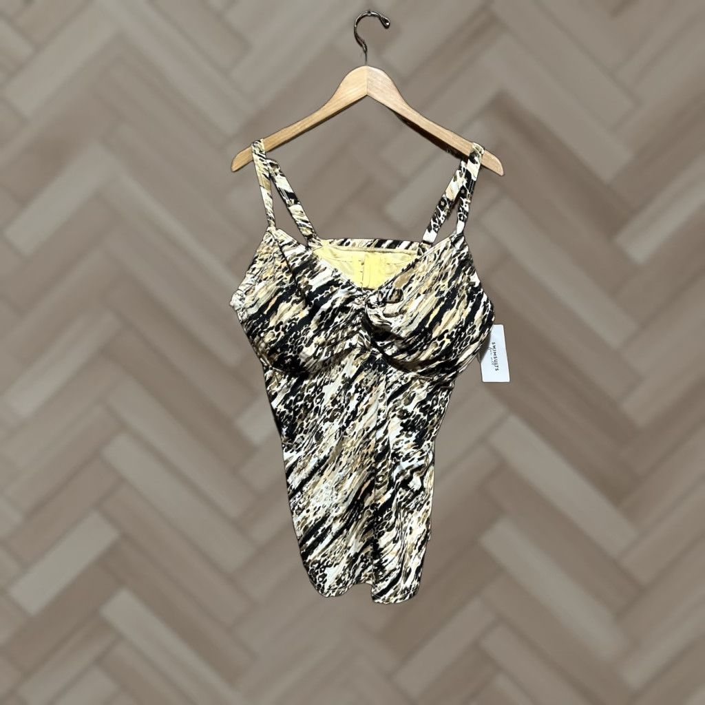 Vintage VINTAGE Swimsuits For All Womens Cheetah Striped Print Swim Top Size 20 Size 3XL / US 20-22 - 1 Thumbnail