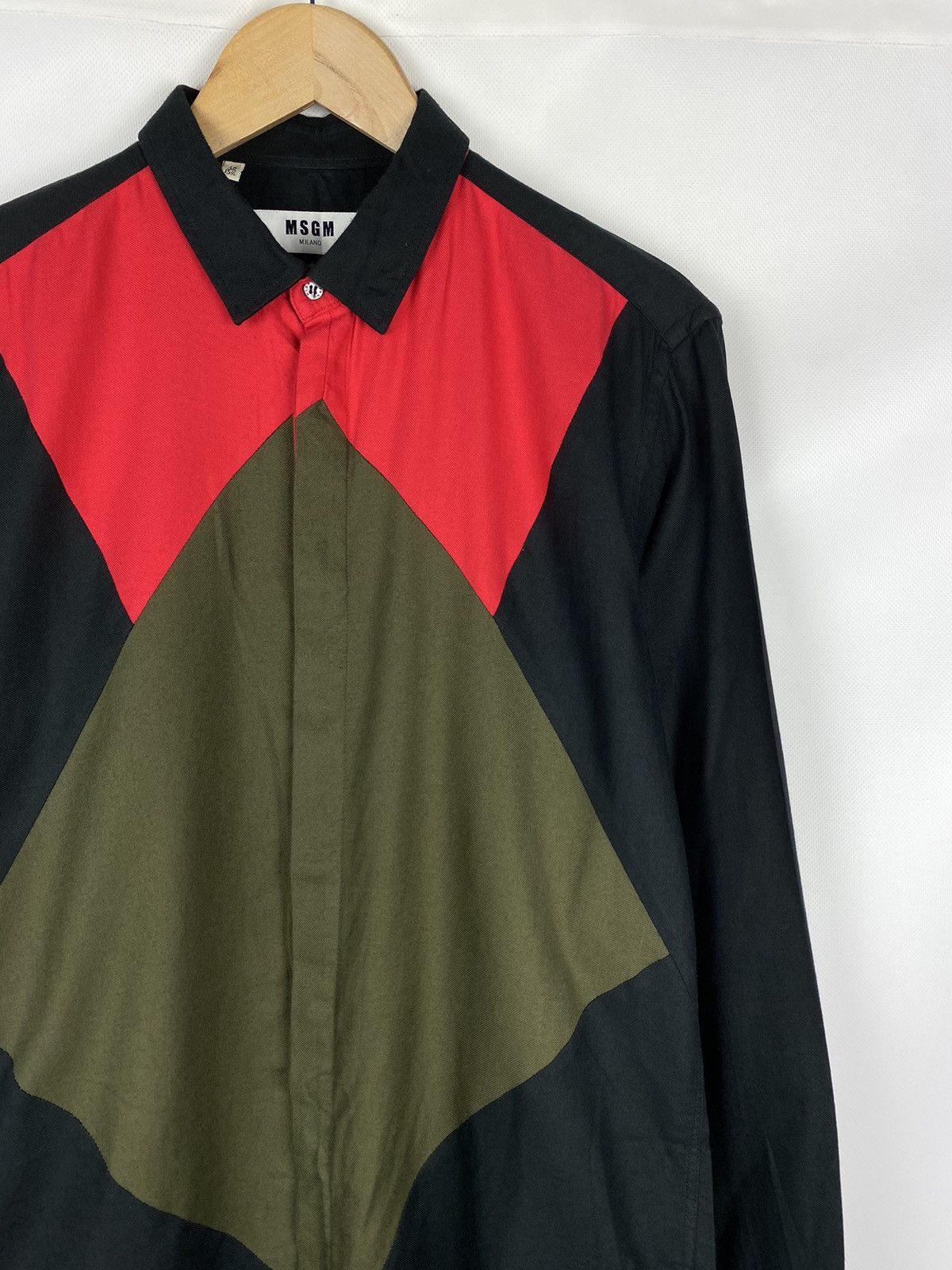 MSGM MSGM men’s long sleeve geometric pattern button up shirt Size US M / EU 48-50 / 2 - 5 Thumbnail
