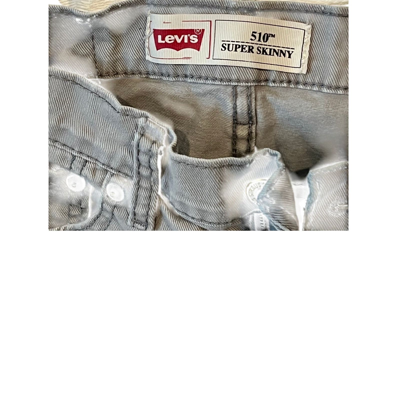 Levi's Levi's 510 Super Skinny Gray Jeans Womans 16 Reg 28x28 Size US 28 / EU 44 - 3 Thumbnail