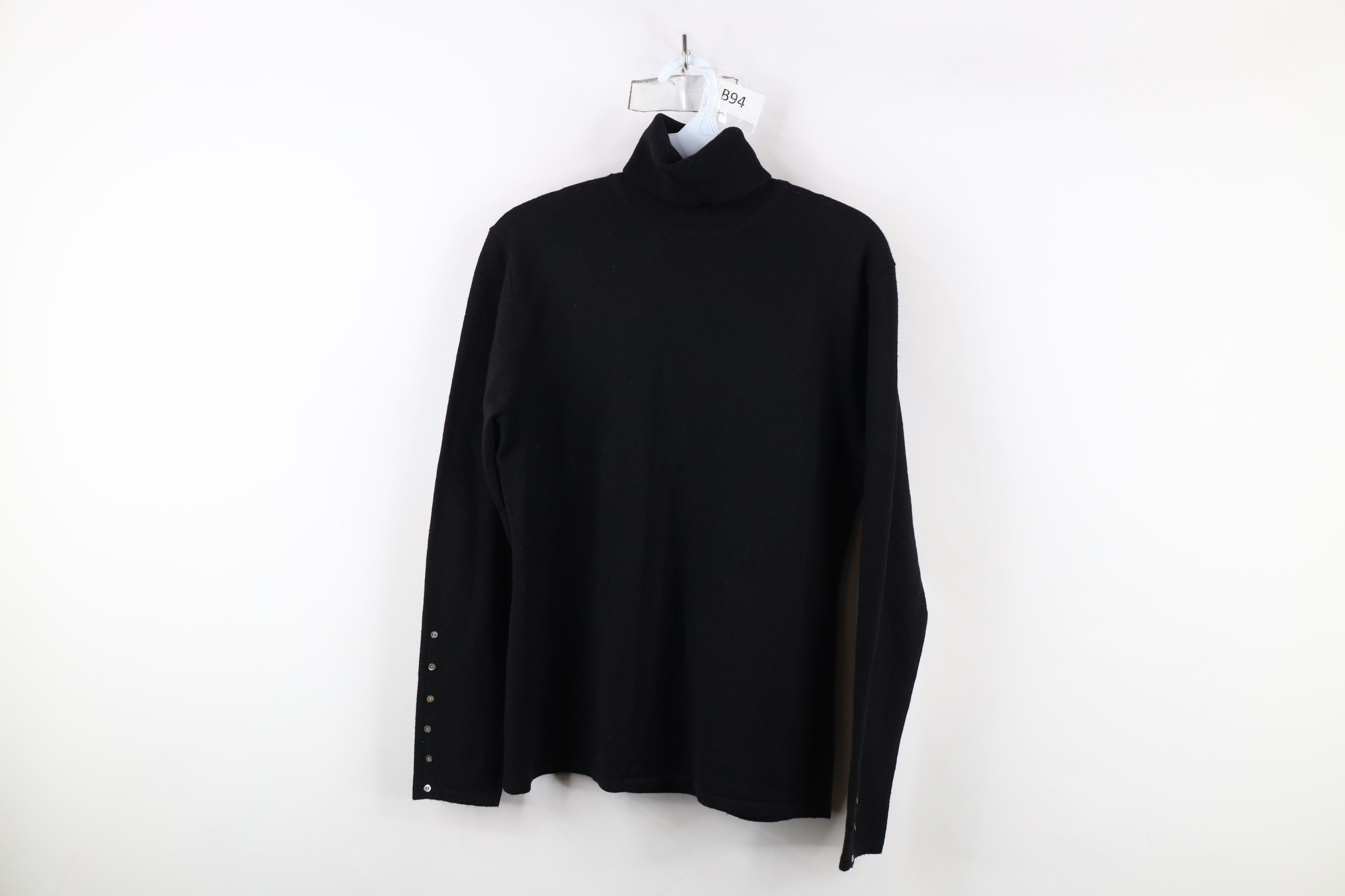 Vintage Vintage 90s Streetwear Wool Knit Turtleneck Sweater Black Size S / US 4 / IT 40 - 1 Thumbnail
