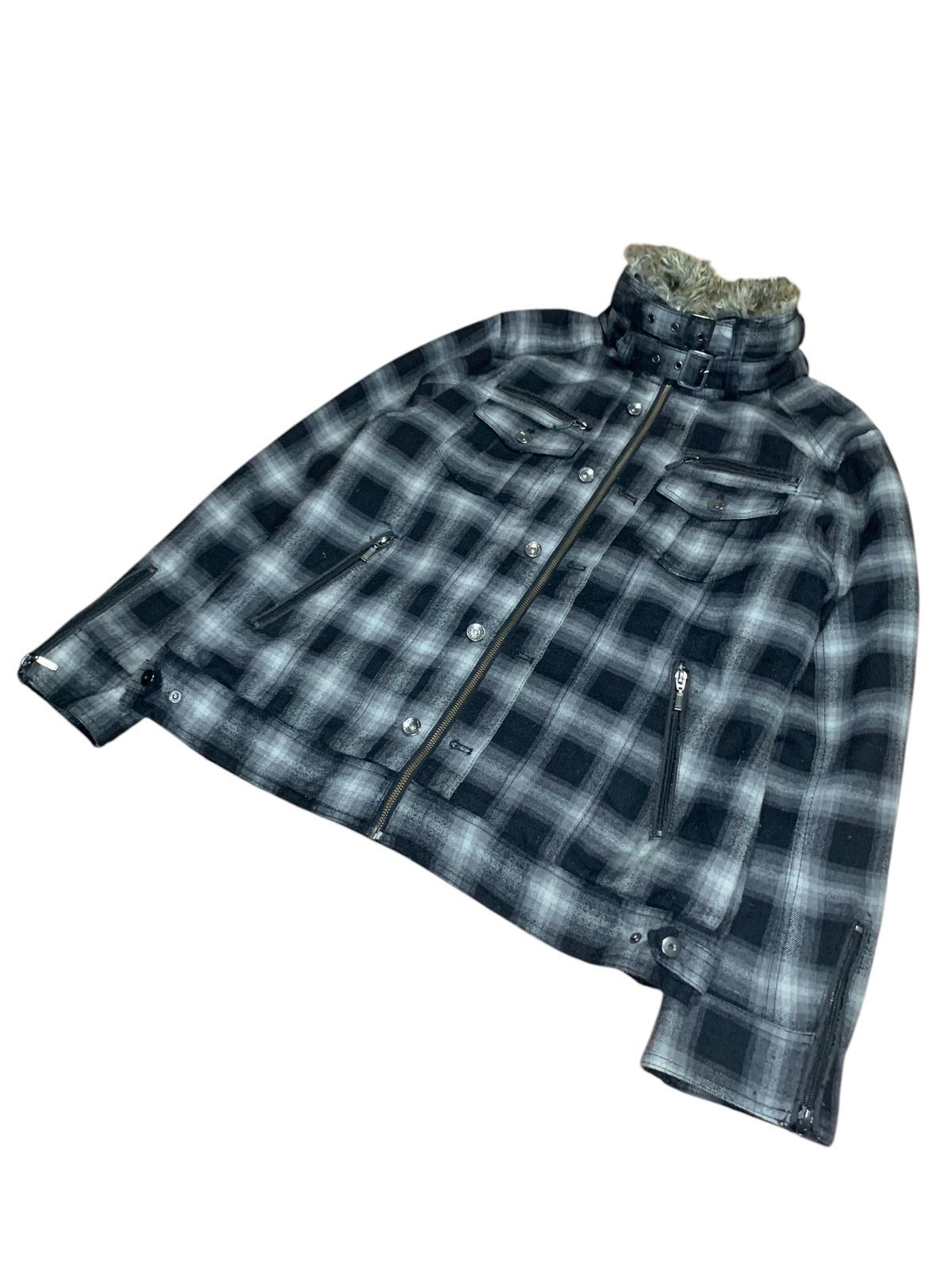 Japanese Brand × Vintage Y2k splendid statisfaction veterano fur punk jacket Size US L / EU 52-54 / 3 - 1 Thumbnail