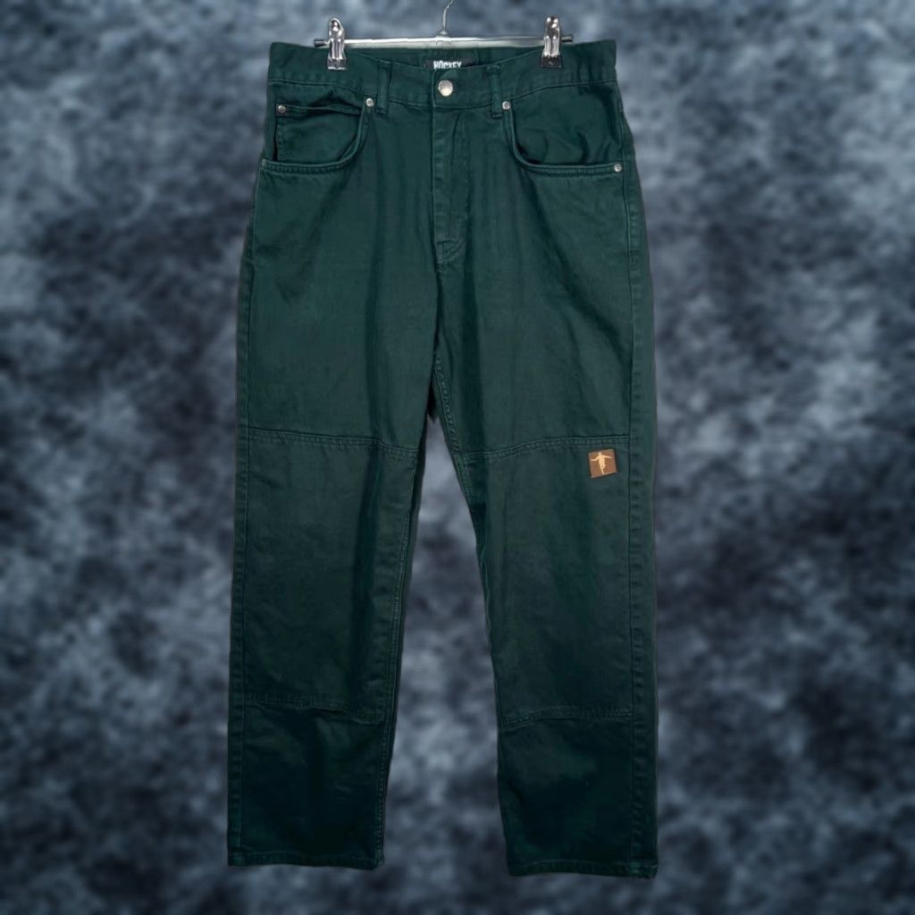Vintage Hockey Mens Size 32 Green Carpenter Pants - 100% Cotton Workwear Straight Leg, Flat Front, Inseam 30, Vintage/Used, Mens Size US 32 / EU 48 - 1 Thumbnail