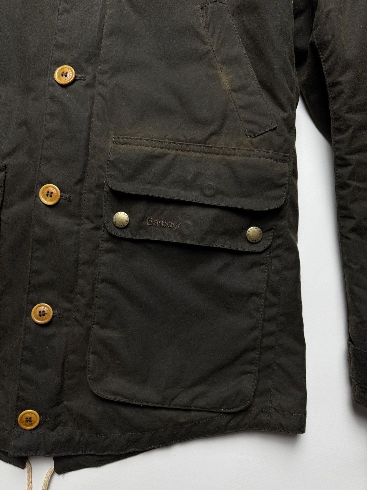 Barbour Barbour Oural Waxed Cotton Parka Jacket with Leather Patches Size US M / EU 48-50 / 2 - 3 Thumbnail