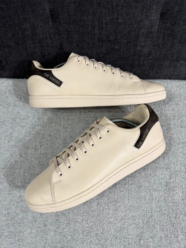 Raf Simons Orion faux leather low top sneakers beige size 46