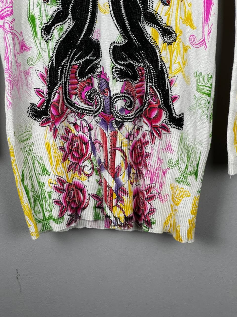 Christian Audigier Christian Audigier Avant Garde Y2K Rhinestone Hoodie Size L / US 10 / IT 46 - 6 Thumbnail
