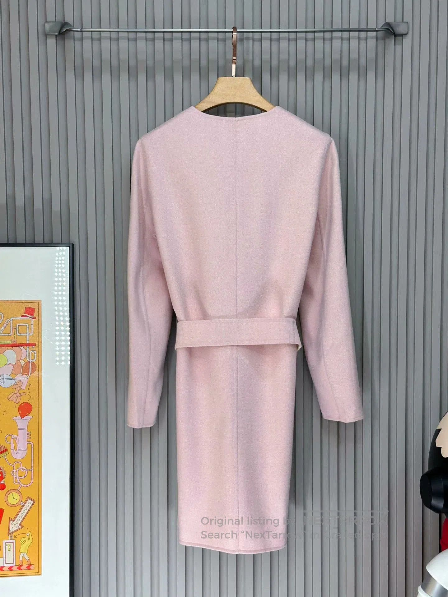 Max Mara MaxMara Pink Wool Coat with Belt. Size S / US 4 / IT 40 - 2 Thumbnail