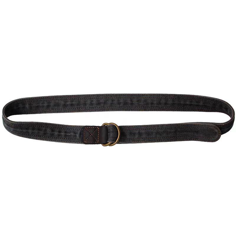 Japanese Brand × Vintage Street double pin buckle design vintage denim belt 47in Size ONE SIZE - 5 Thumbnail