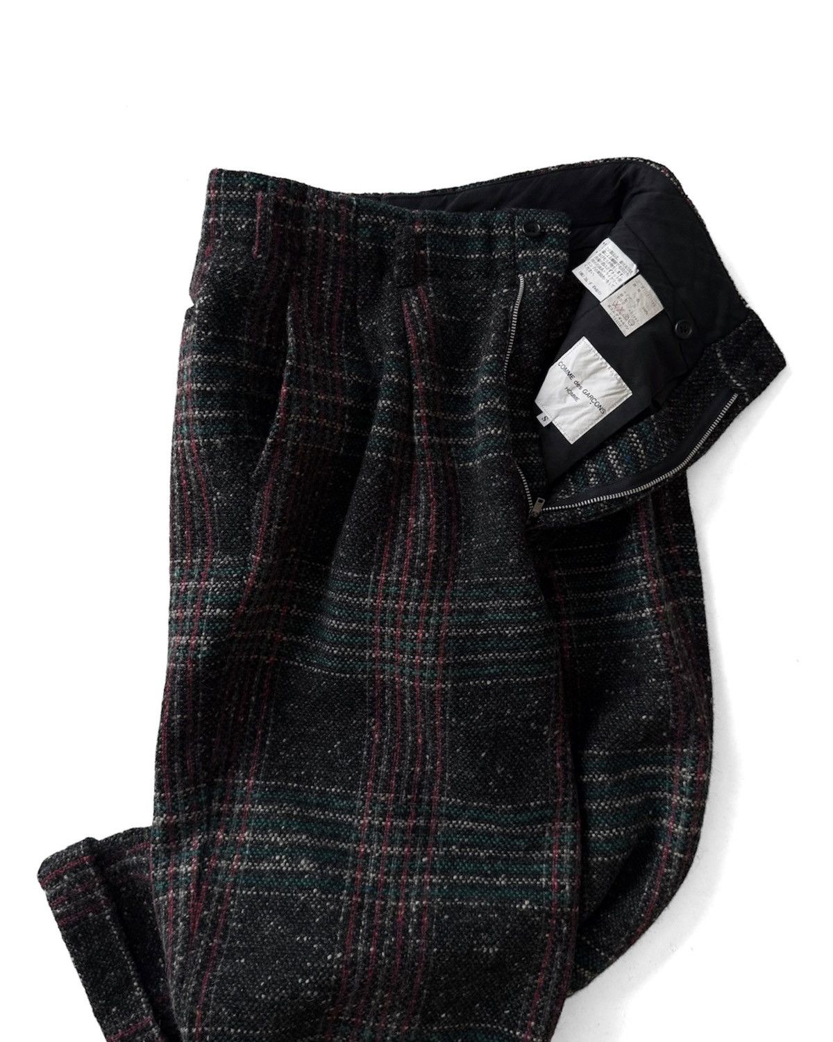 Comme des Garcons Homme 90s COMME des GARÇONS VINTAGE WOOL TWEED PLAID TROUSERS Size US 30 / EU 46 - 2 Thumbnail