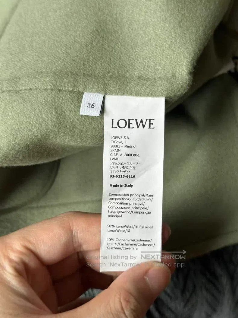 Loewe Loewe Matcha green leather tag wool jacket Size XS / US 0-2 / IT 36-38 - 5 Thumbnail