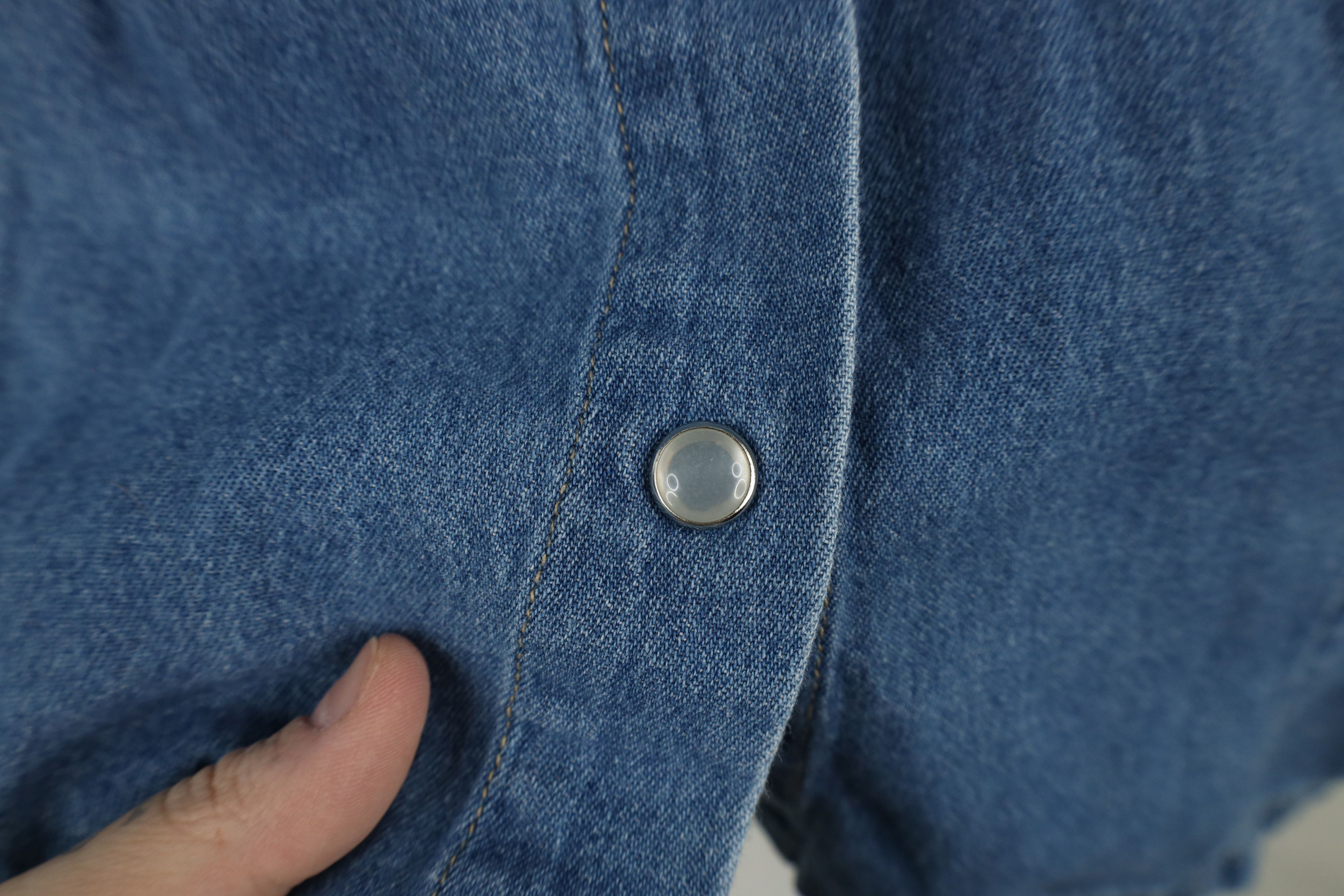 Vintage Vintage 90s Y2K Babydoll Snap Button Denim Jean Shirt Blue Size M / US 6-8 / IT 42-44 - 5 Thumbnail