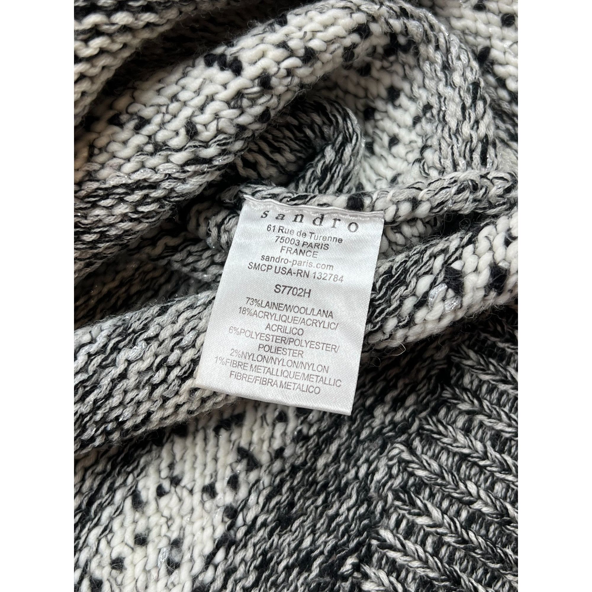 Sandro Sandro Wool Blend Striped Sweater (Y0673) Size M / US 6-8 / IT 42-44 - 5 Thumbnail