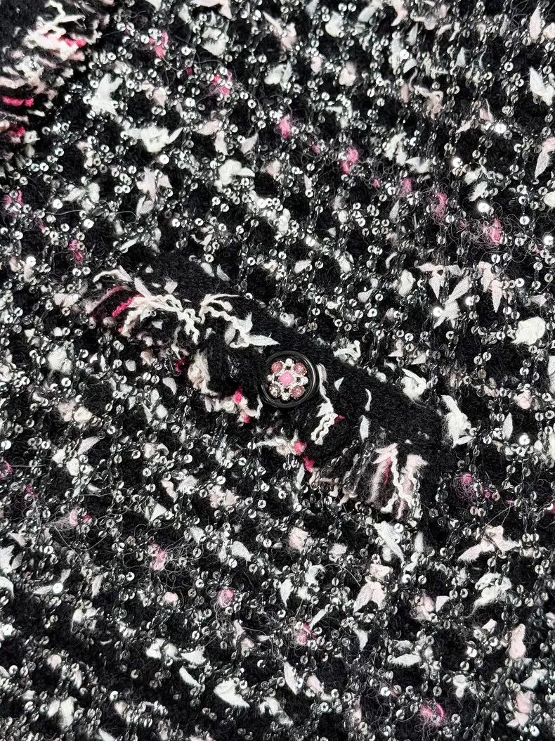 Chanel Chanel 24B black diamond buckle sequin woven tweed long-sl Size XS / US 0-2 / IT 36-38 - 5 Thumbnail