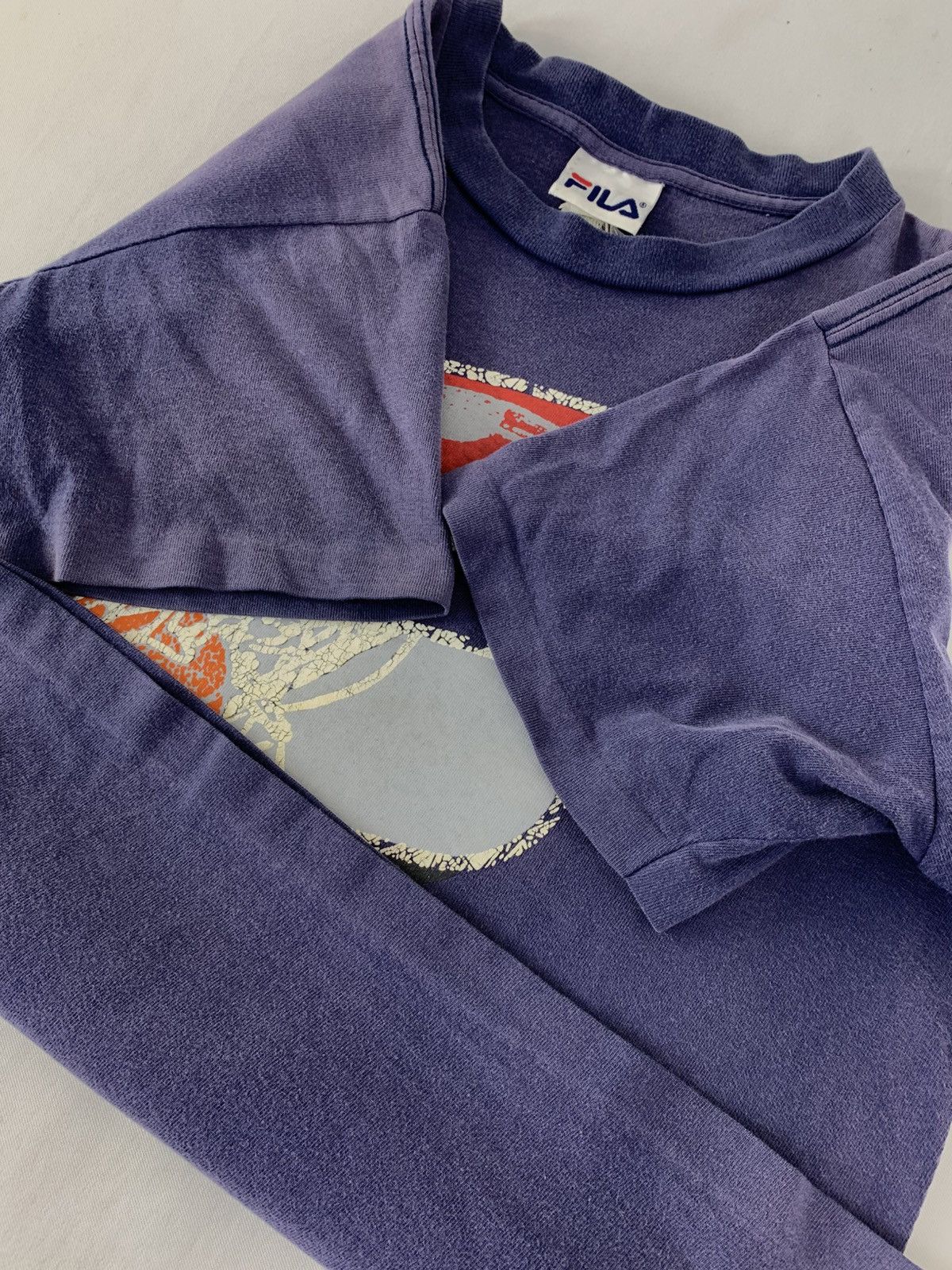 Fila 90s Fila Big F Basketball Logo Crewneck Printed Tee Size US M / EU 48-50 / 2 - 5 Thumbnail