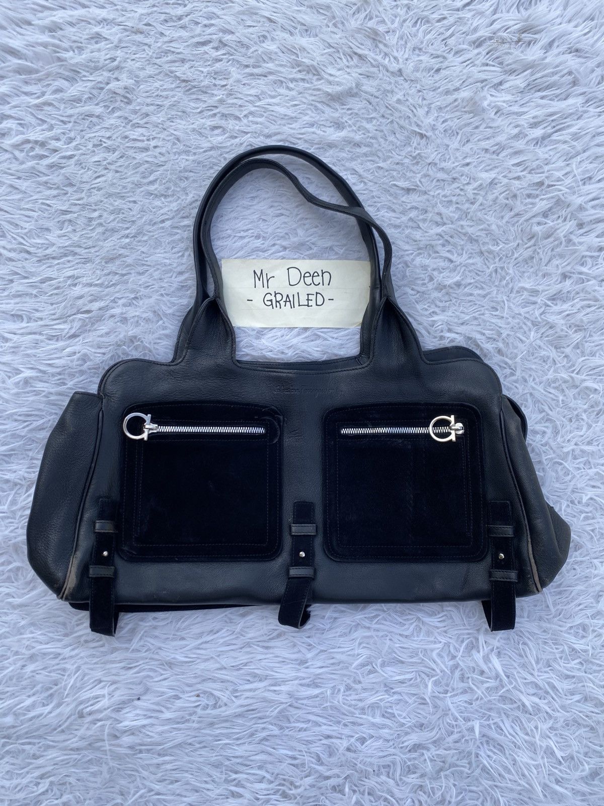 Salvatore Ferragamo Rare Salvatore Ferragamo Gancini Motif Out Pocket Hand Bag Size ONE SIZE - 2 Thumbnail