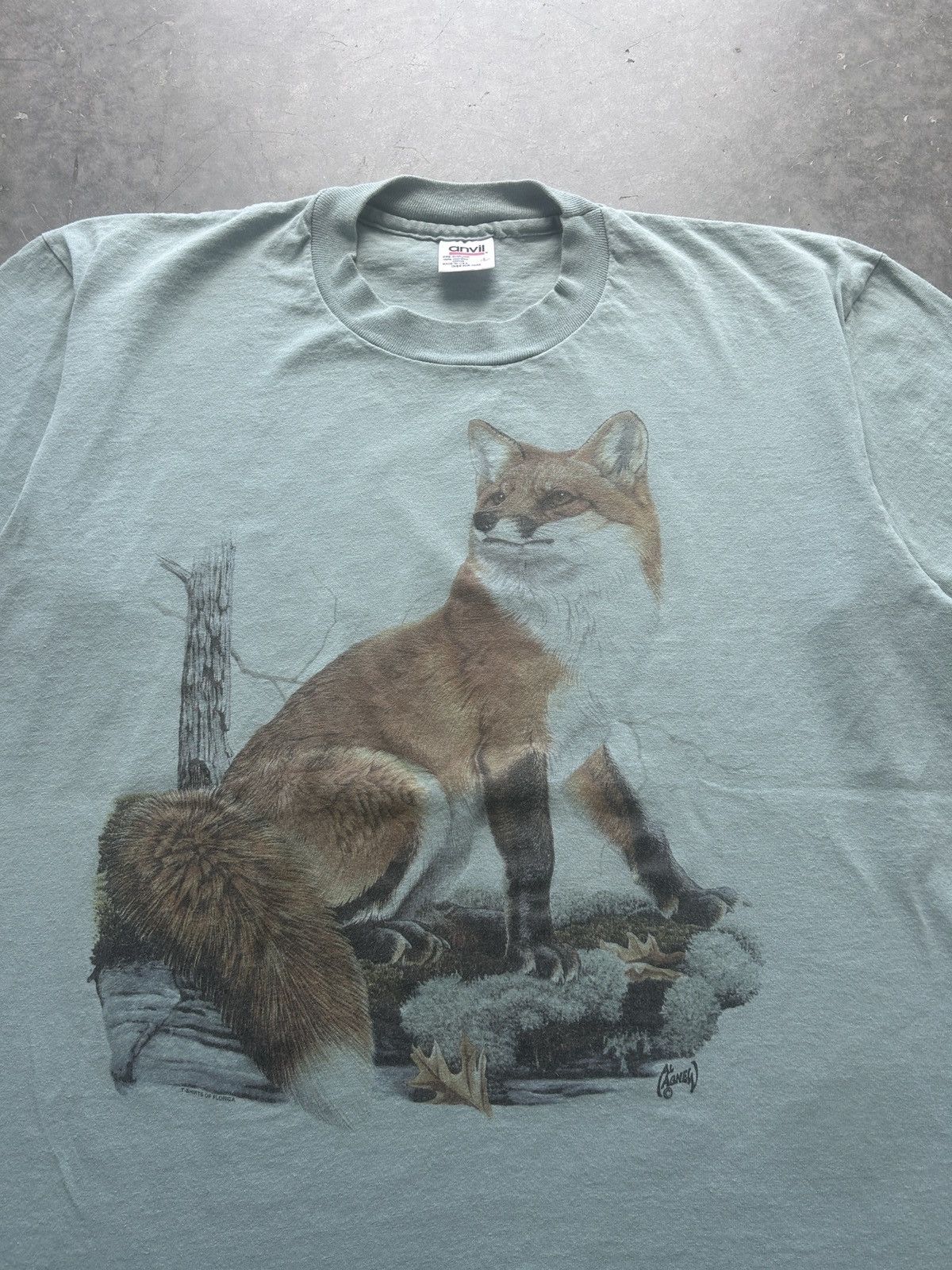 Vintage Vintage 90s Fox Graphic Tee Size US L / EU 52-54 / 3 - 1 Thumbnail