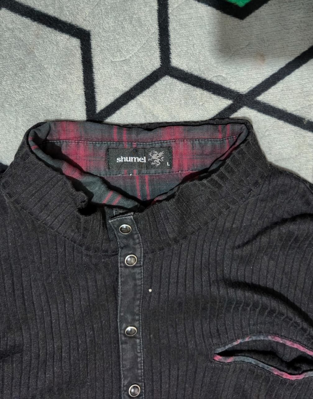 Japanese Brand Shumel Tartan Double layer Long sleve shirt Size US L / EU 52-54 / 3 - 5 Thumbnail