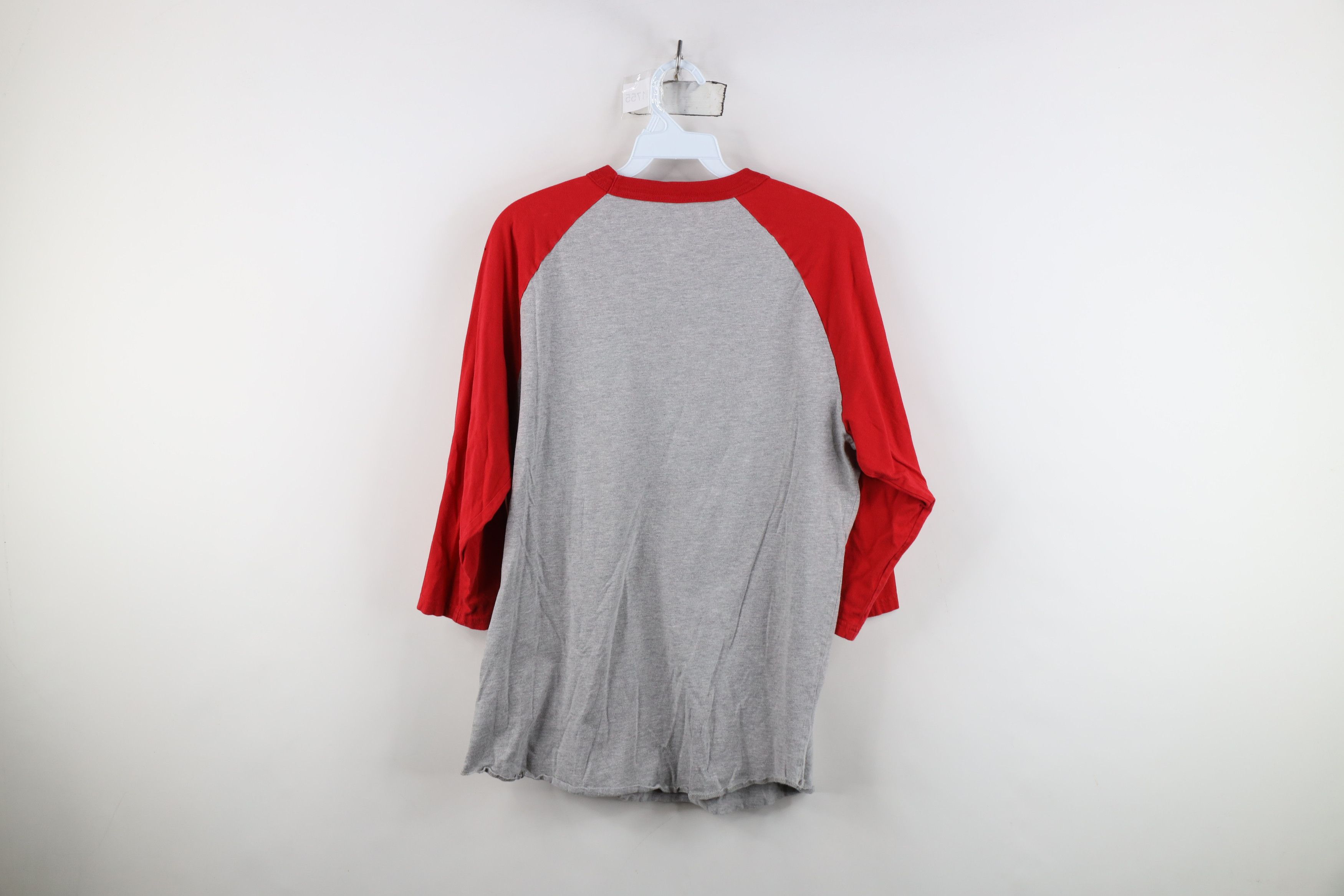 Adidas Vintage Y2K Adidas Block Baseball Raglan T-Shirt Gray Red Size US M / EU 48-50 / 2 - 11 Thumbnail