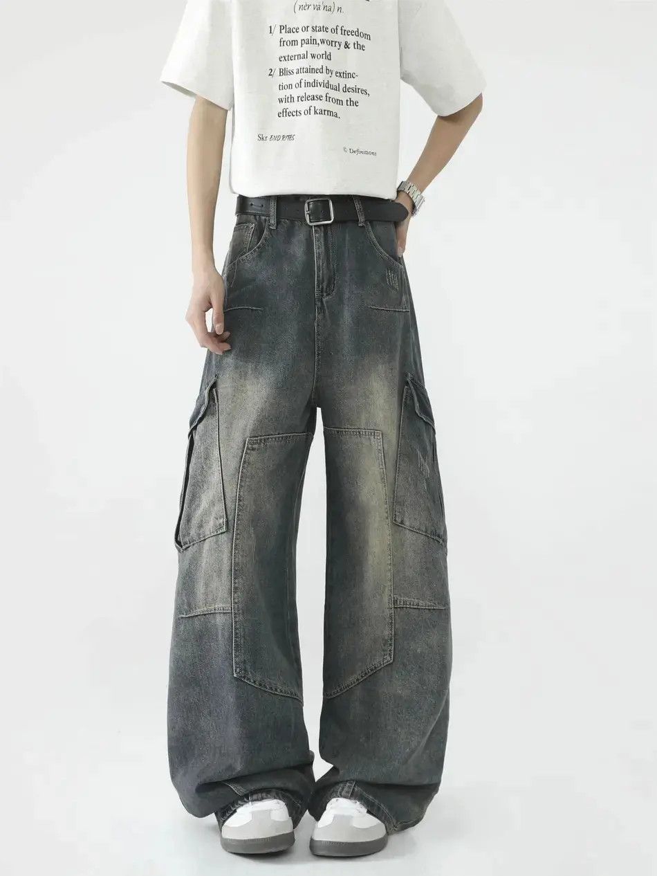 Japanese Brand Retro loose wide leg pocket jeans Size US 32 / EU 48 - 1 Thumbnail