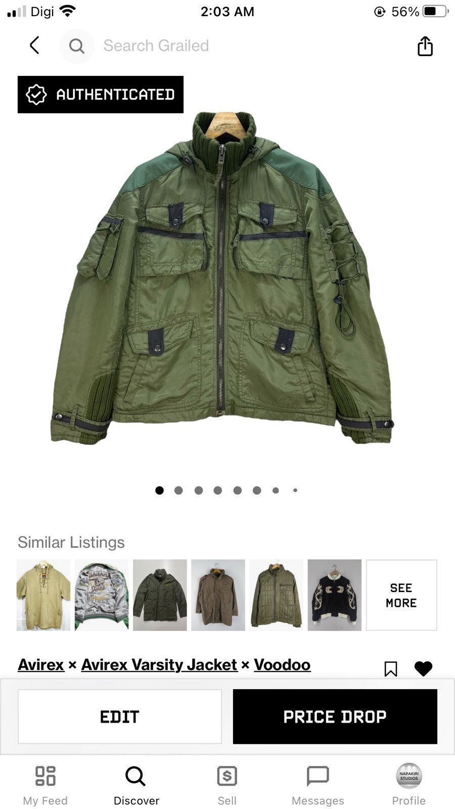 Avirex AVIREX VARSITY AEROSPACE MULTIPOCKER HOODIE JACKET #8462-010 Size US L / EU 52-54 / 3 - 17 Thumbnail