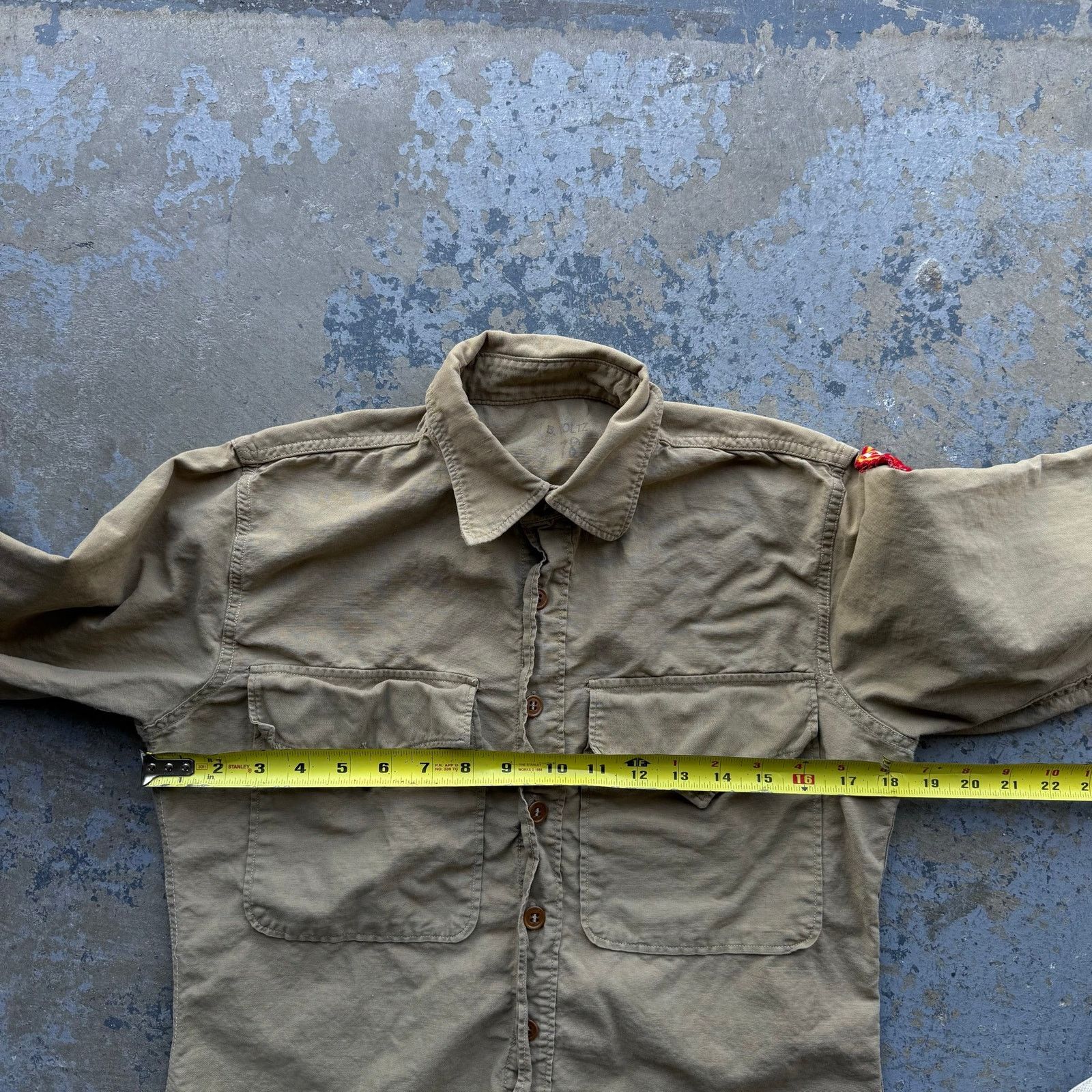 Vintage USMC Khaki Cotton Shirt 40s Vtg WW2 Size US S / EU 44-46 / 1 - 6 Thumbnail