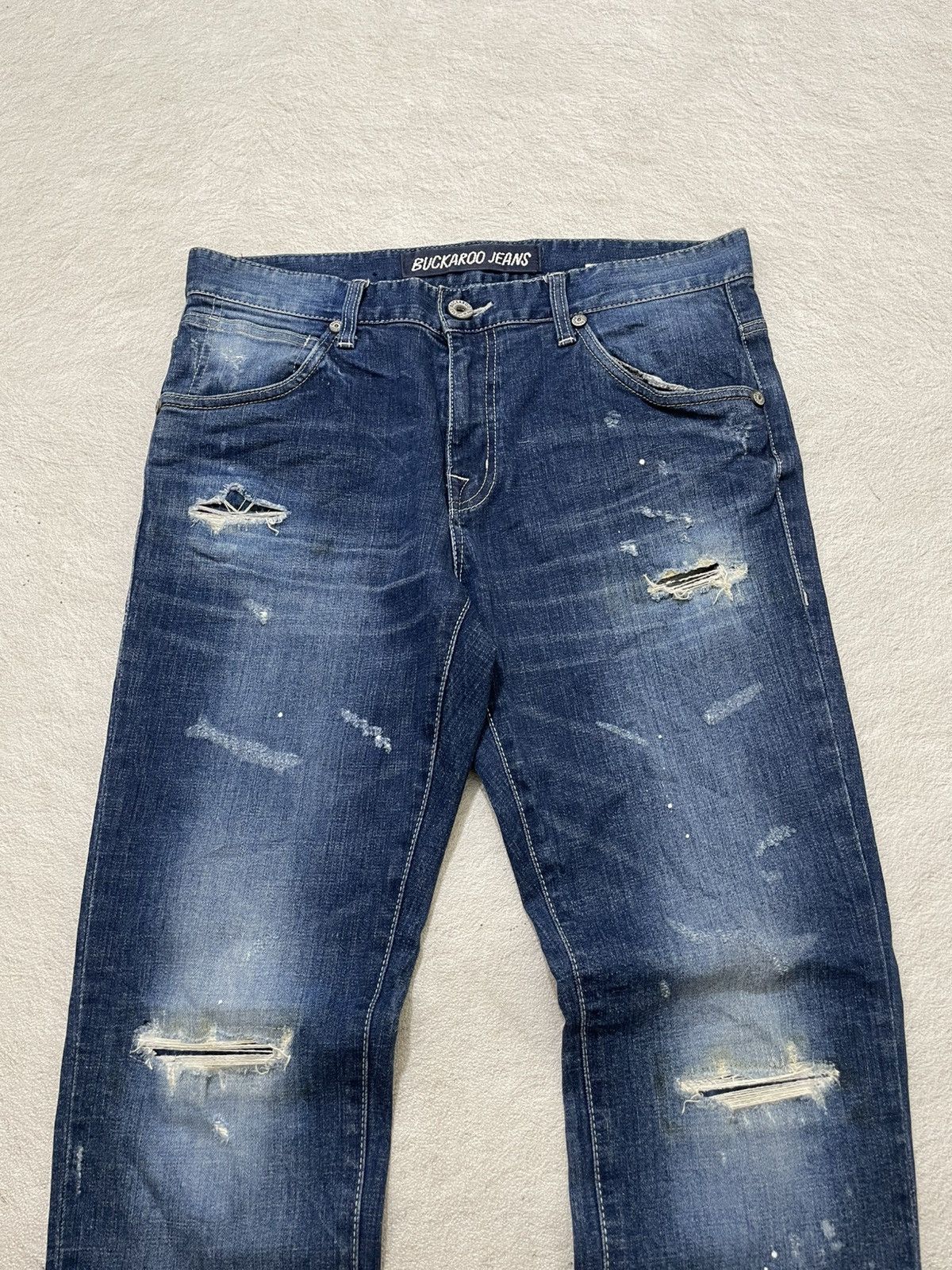 Undercover 2000s Undercover Ripped Denim Wash Jeans Y2K Hysteric ifsix Size US 33 - 2 Thumbnail