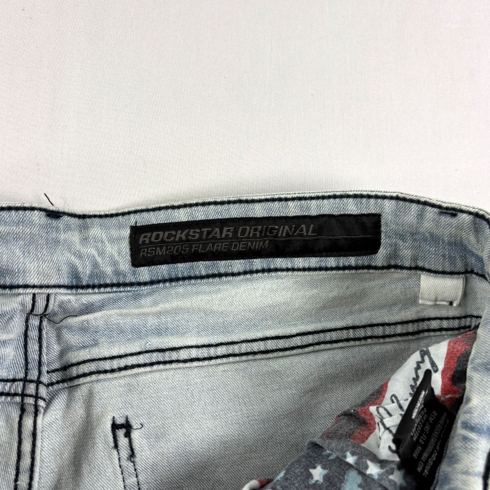 Vintage Rockstar Jeans Men 36x36 Blue Denim Slim Flared Grunge Rock Pattern Regular Inseam 36 NEW Size US 36 / EU 52 - 5 Thumbnail