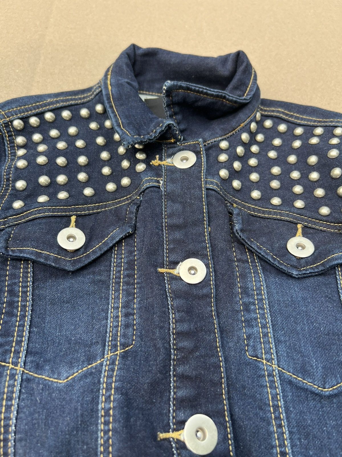 Japanese Brand GLAD NEWS Studded Jean Jacket Size XS / US 0-2 / IT 36-38 - 5 Thumbnail