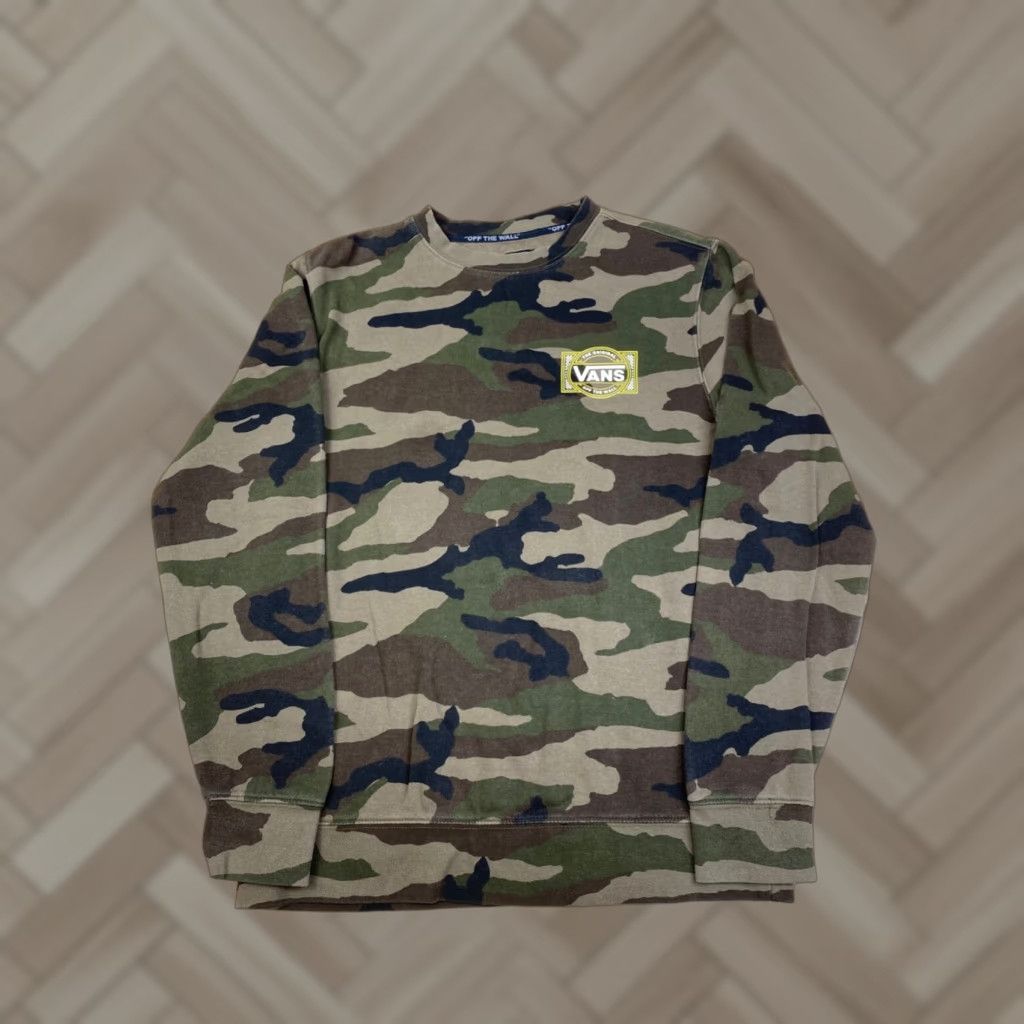 Vans Vans Camouflage Sweatshirt Mens S Green Long Sleeve Crew Neck Skateboard 10316 Size US S / EU 44-46 / 1 - 1 Thumbnail