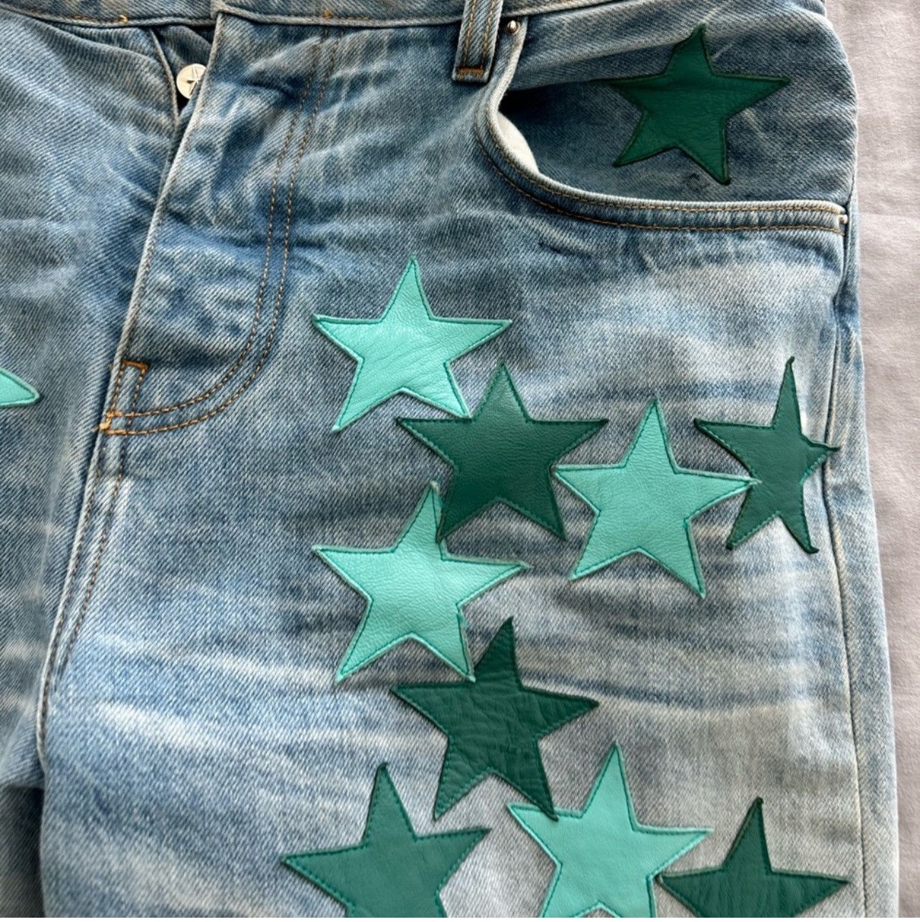 Amiri Amiri Chemist Leather Star Blue Jeans Size US 30 / EU 46 - 5 Thumbnail