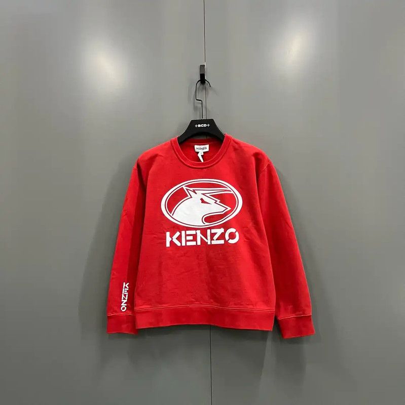 Kenzo KENZO Red Cotton Logo Long Sleeve Sweatshirt 0089 Size XL / US 12-14 / IT 48-50 - 1 Thumbnail