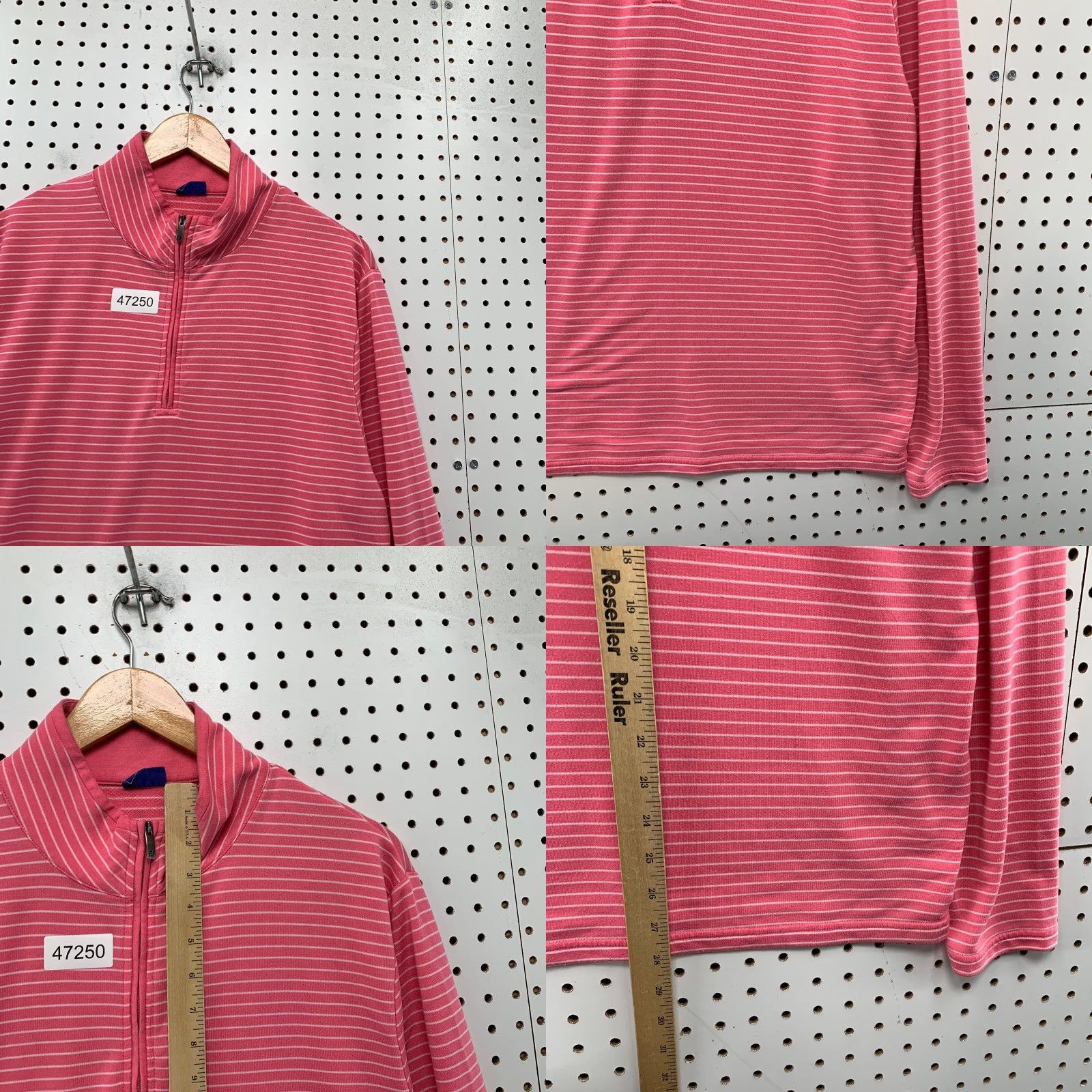 Footjoy FootJoy FJ 1/4 Zip Sweatshirt Mens M Pink Striped Fleece Golf Preppy Size US M / EU 48-50 / 2 - 8 Thumbnail