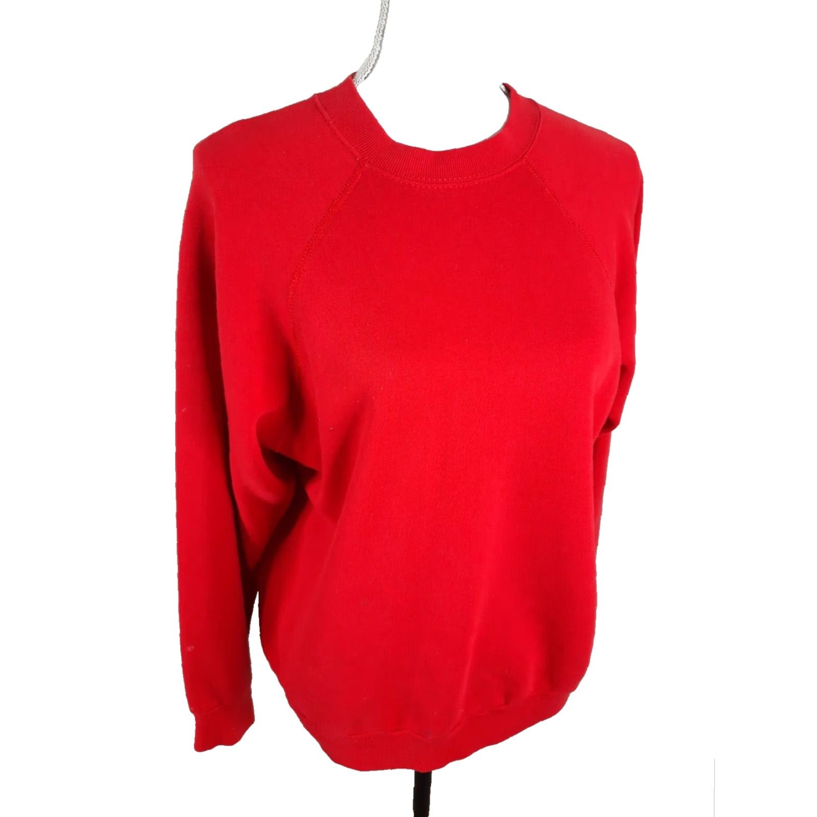 Vintage VINTAGE Unbranded Sweatshirt Red Raglan Crewneck Women Size M Crew Sweatshirt Size M / US 6-8 / IT 42-44 - 3 Thumbnail