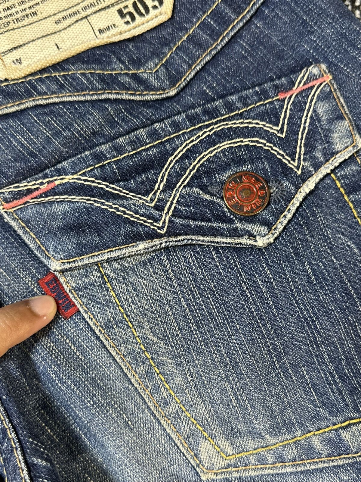 Hysteric Glamour Flare Edwin Blue Trip 503 Washed Denim Size US 28 / EU 44 - 13 Thumbnail