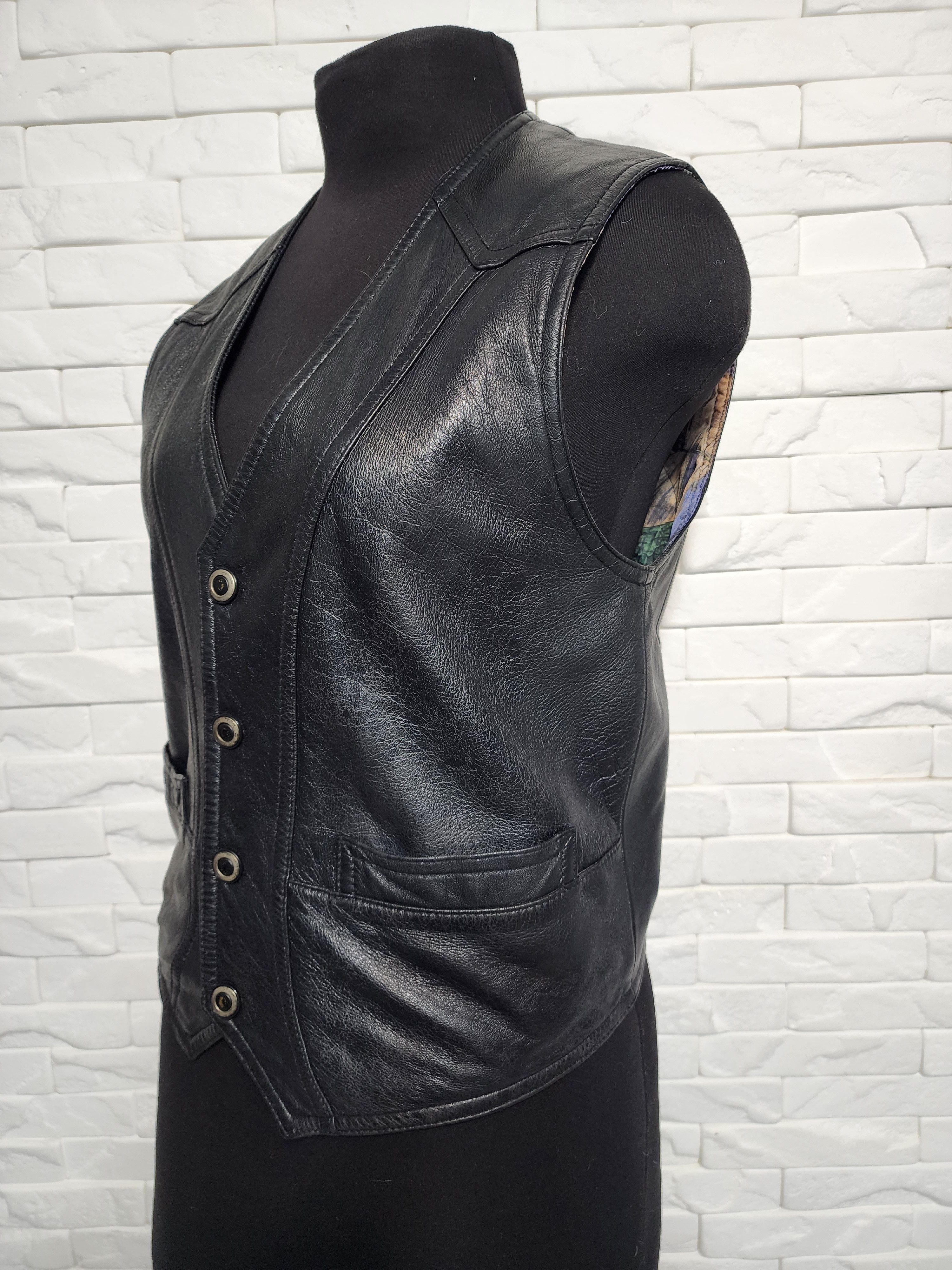 Other Genuine Leather Vest: Black Waistcoat Size US M / EU 48-50 / 2 - 2 Thumbnail