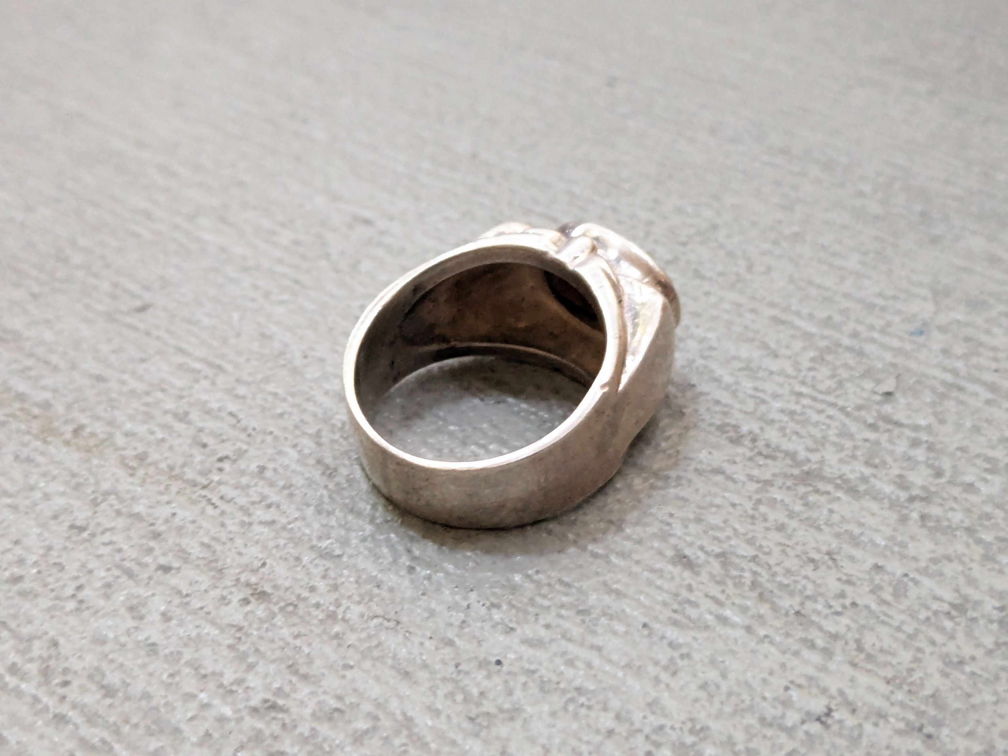 Jewelry Vintage Sterling Silver Ring 8.25 Modern Contemporary CZ Size ONE SIZE - 8 Thumbnail