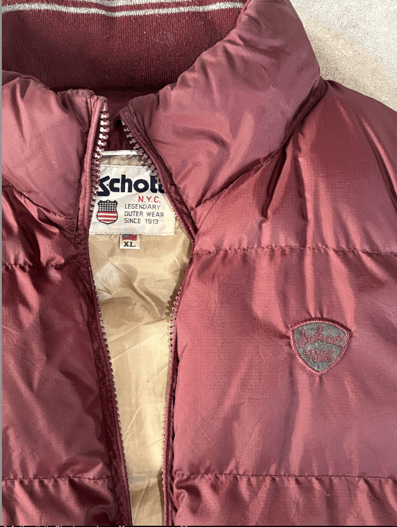 Schott 80s Schott NYC Puffer Vest Size US XL / EU 56 / 4 - 2 Thumbnail