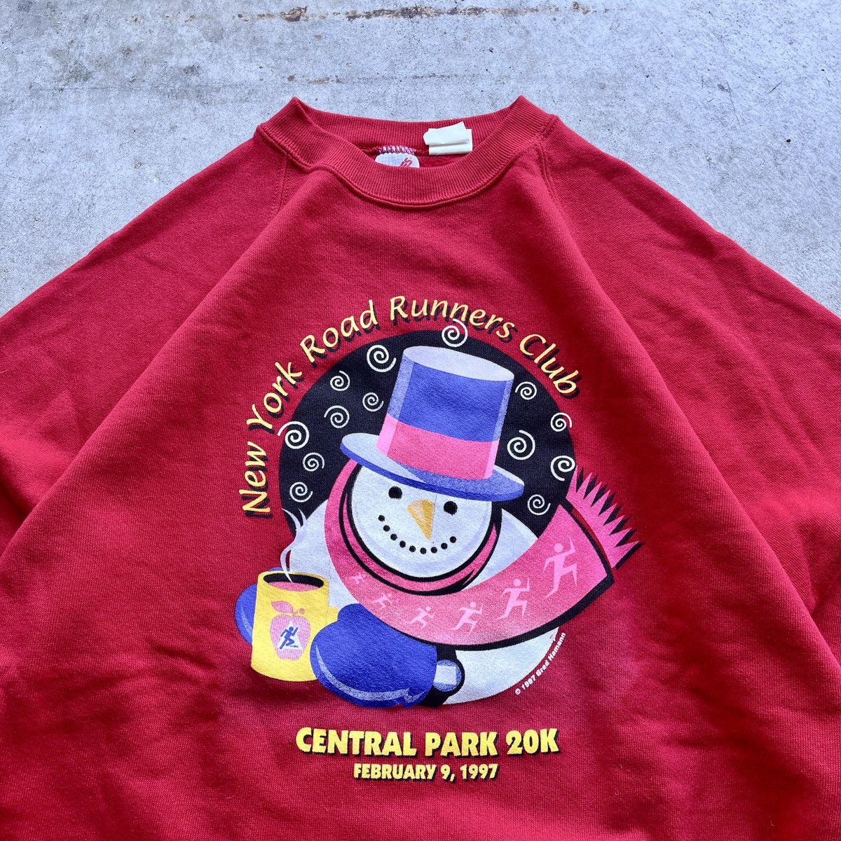 Jerzees 1997 Made In USA Women NY Marathon Sweatshirt Crewneck Size L / US 10 / IT 46 - 2 Thumbnail