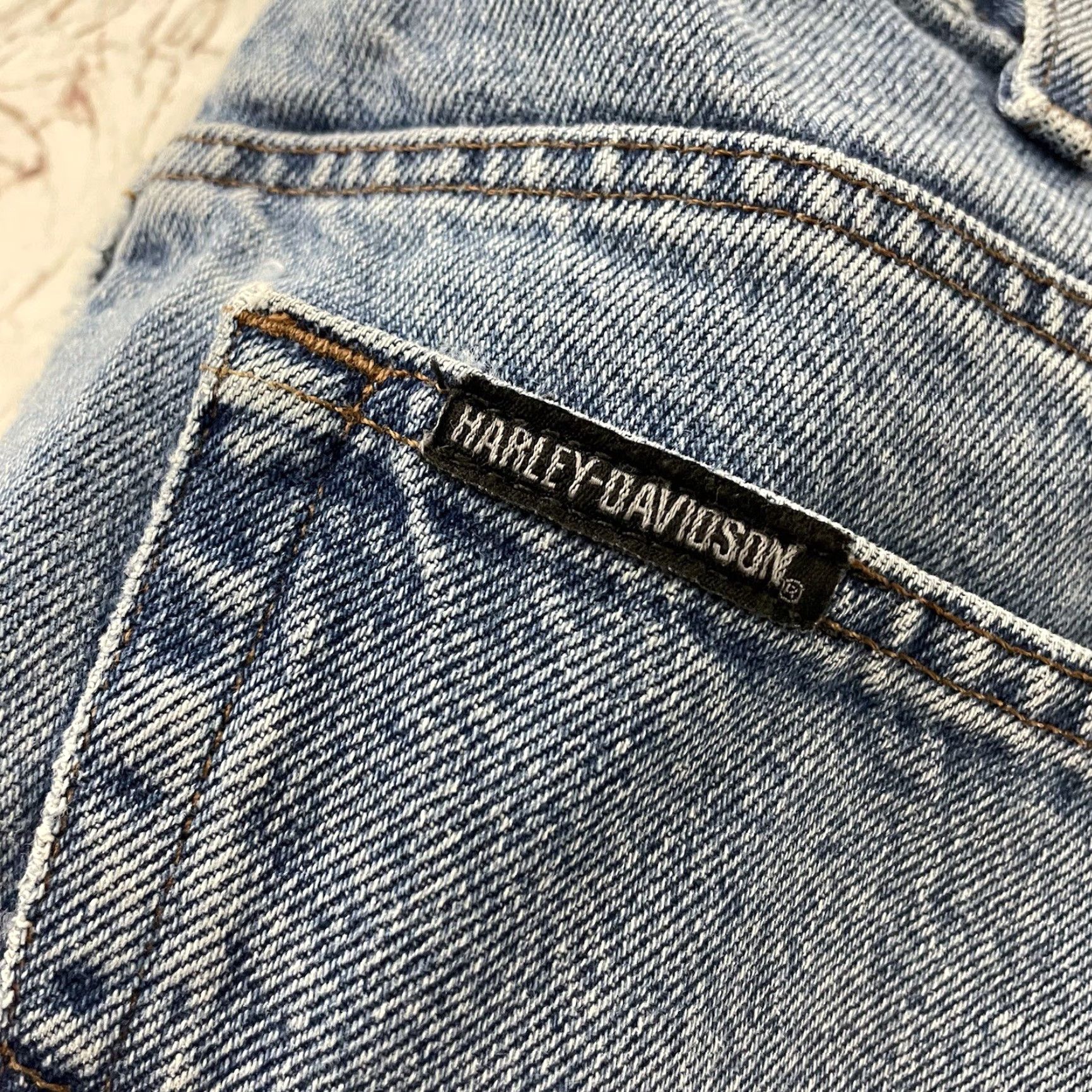 Harley Davidson Harley-Davidson Jeans Denim Blue Men's 38x30 Medium Wash Straight Leg Jeans Mens Blue 38x30 Size US 38 / EU 54 - 2 Thumbnail