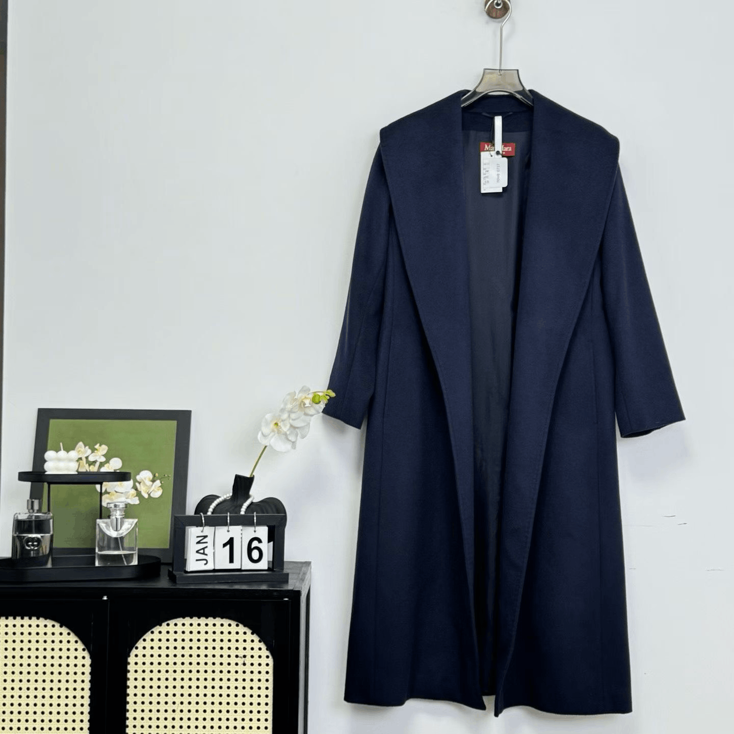 Max Mara Maxmara Dark Blue Water Ripple Coat Size S / US 4 / IT 40 - 1 Thumbnail