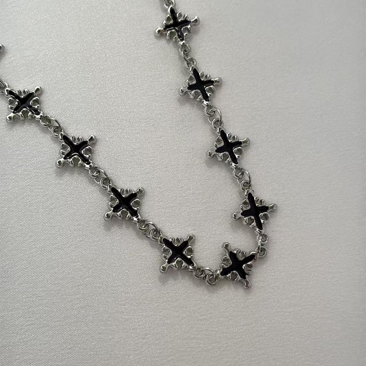 Other Cross Link Chain Necklace Streetwear Punk Hip Hop Unisex Size ONE SIZE - 2 Thumbnail
