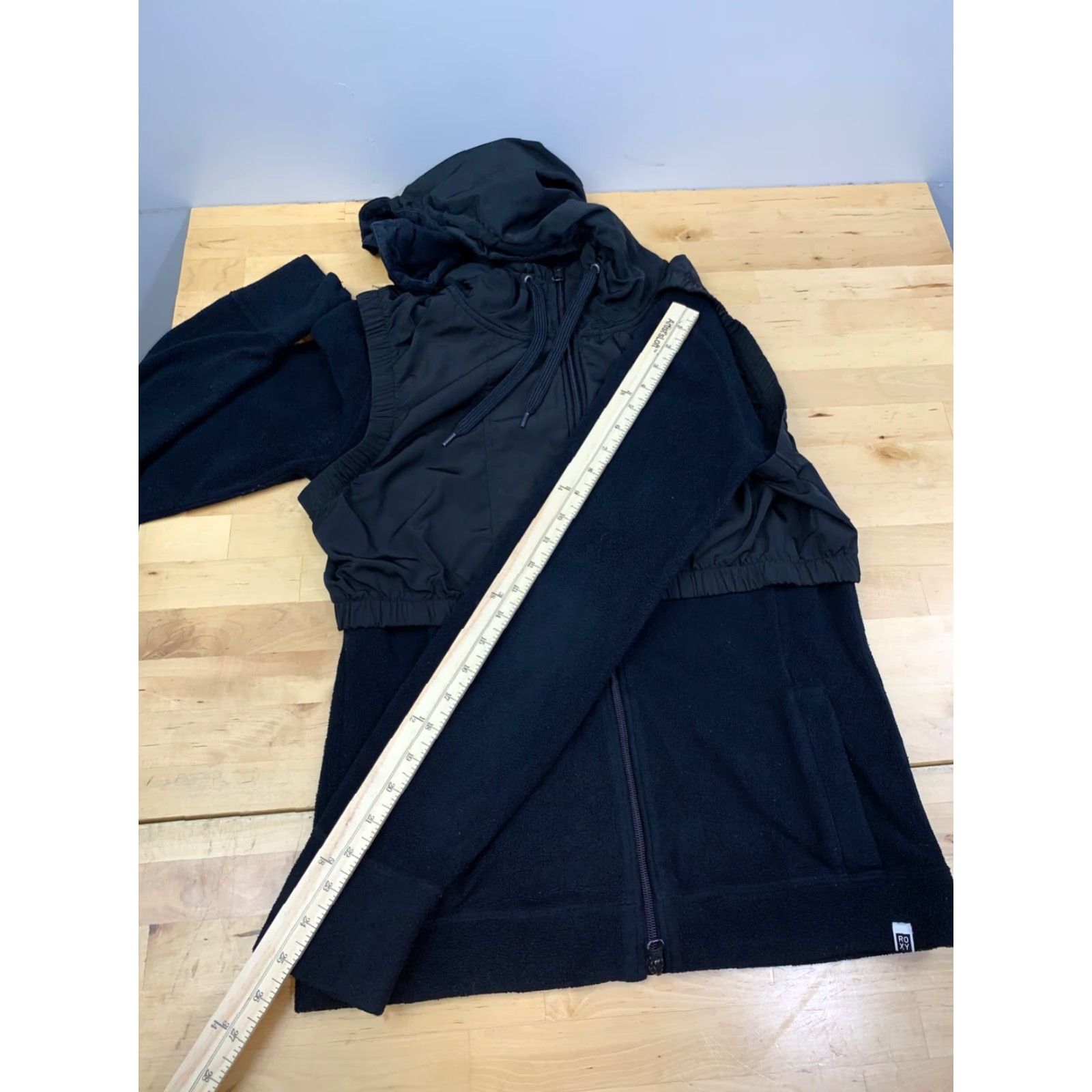 Vintage Roxy Jacket Womens M Black Casual Full Zip Hooded 10405 Size M / US 6-8 / IT 42-44 - 5 Thumbnail